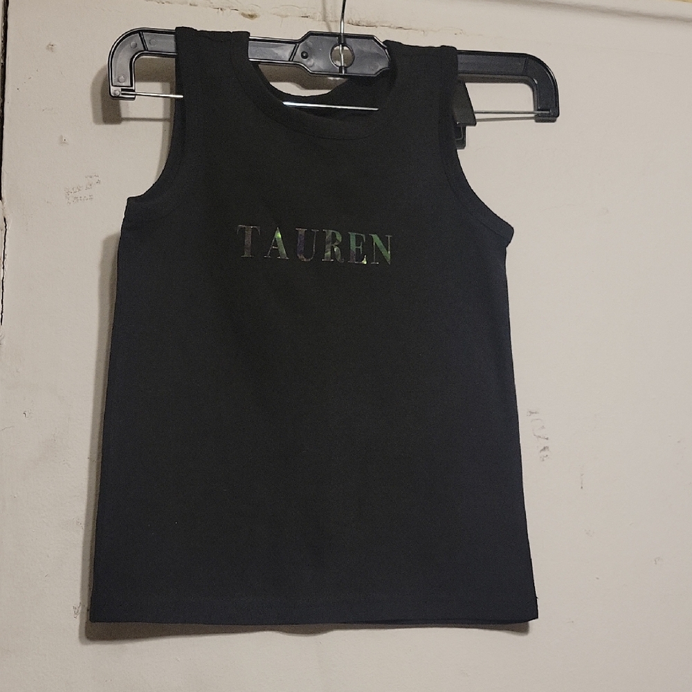 Wonder Nation Black Kids Tank Top with Green Accents Size 4-5